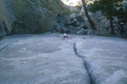 Simon leading the first pitch (5.8); Will belaying